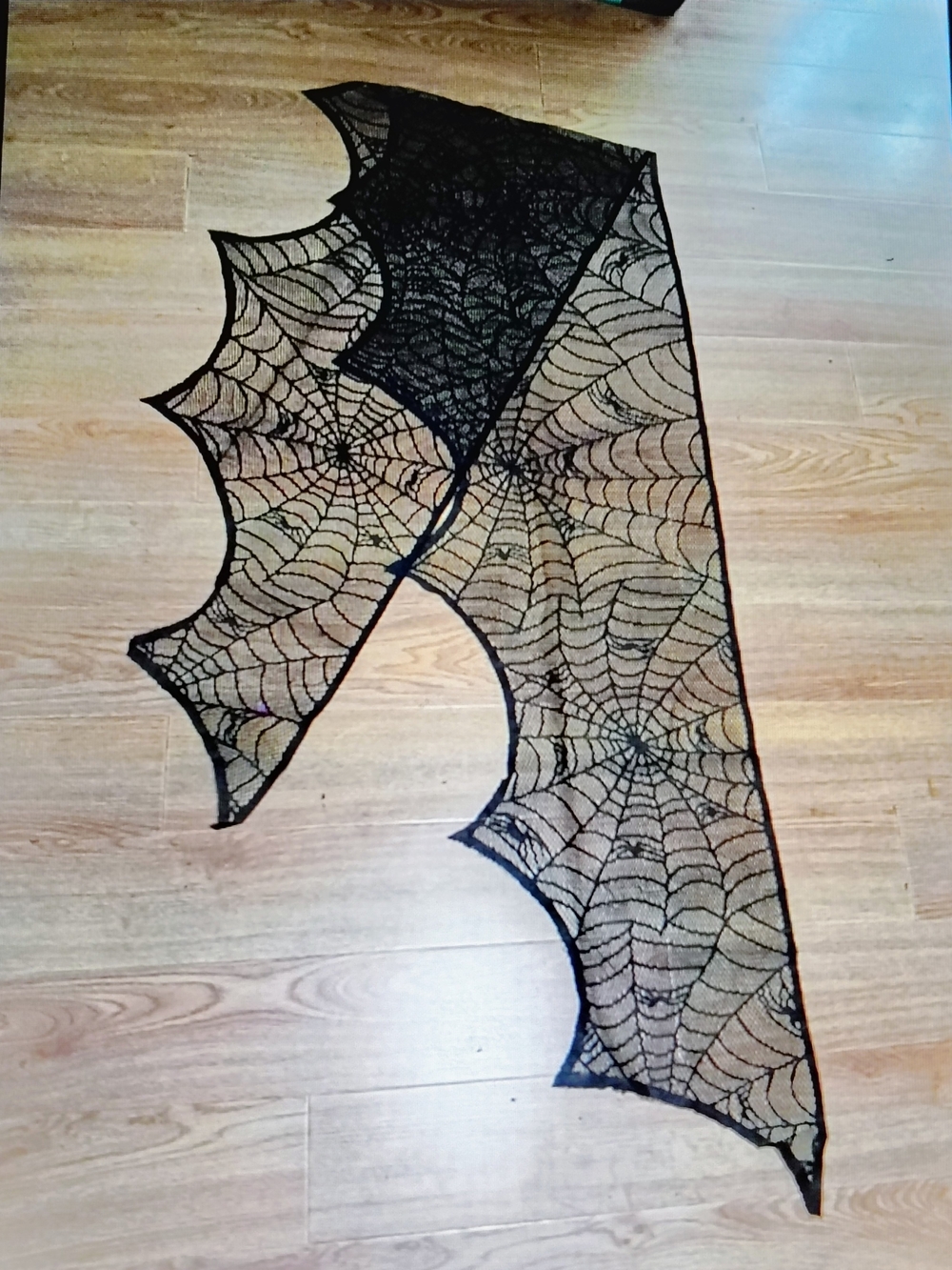 Black Spiderweb Lace Chimney Mantel Skirt